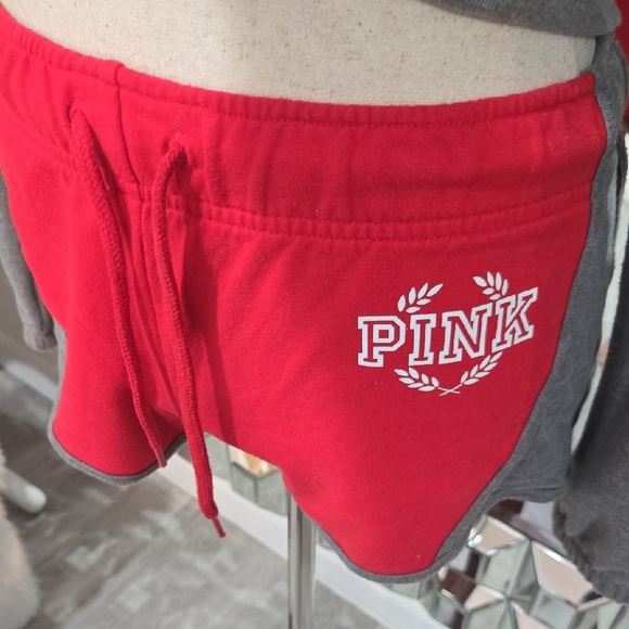 PINK Victoria's Secret Gray Hoodie Sweatshirt And Matching Shorts - Picture 6 of 9